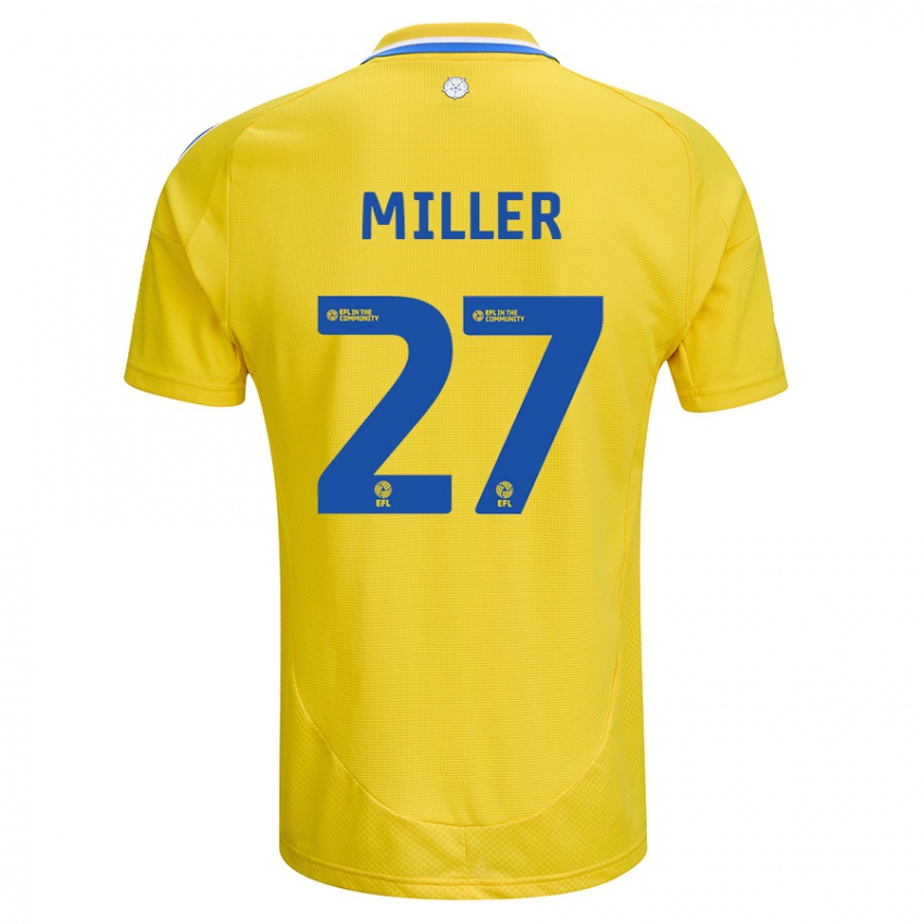 Niño Camiseta Amari Miller #27 Amarillo Azul 2ª Equipación 2024/25 La Camisa Argentina