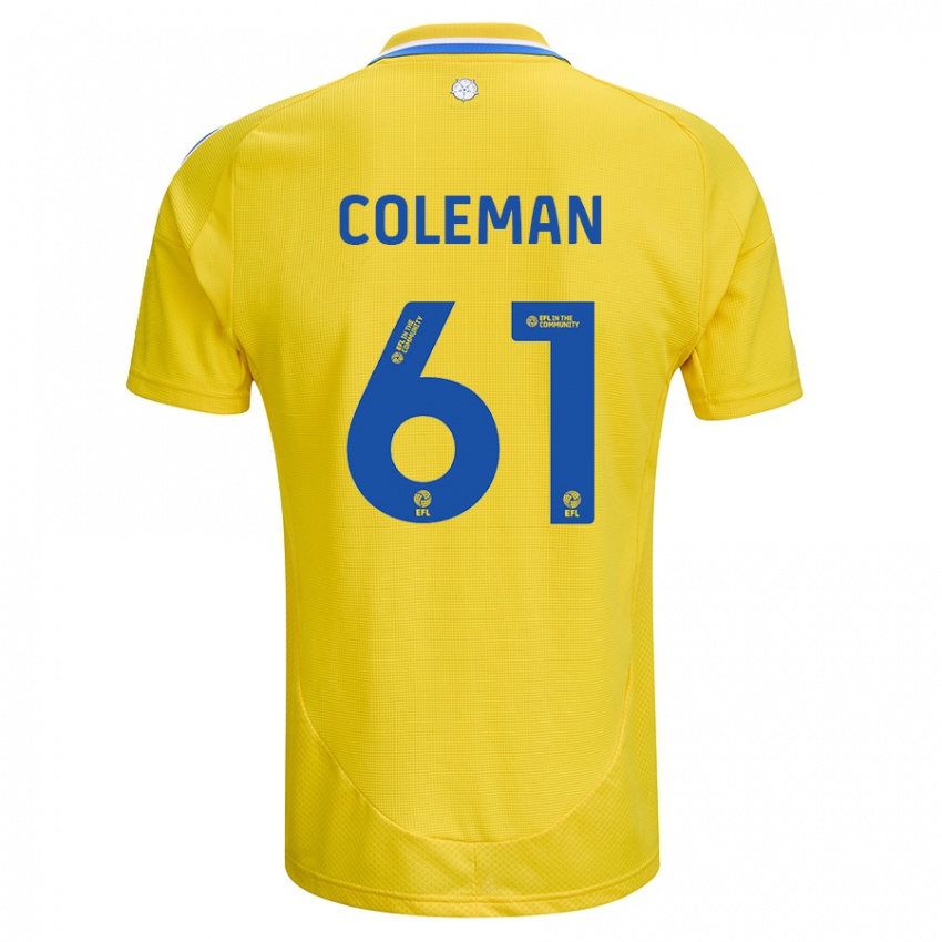 Niño Camiseta Cian Coleman #61 Amarillo Azul 2ª Equipación 2024/25 La Camisa Argentina