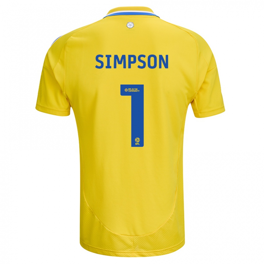 Niño Camiseta Carrie Simpson #1 Amarillo Azul 2ª Equipación 2024/25 La Camisa Argentina