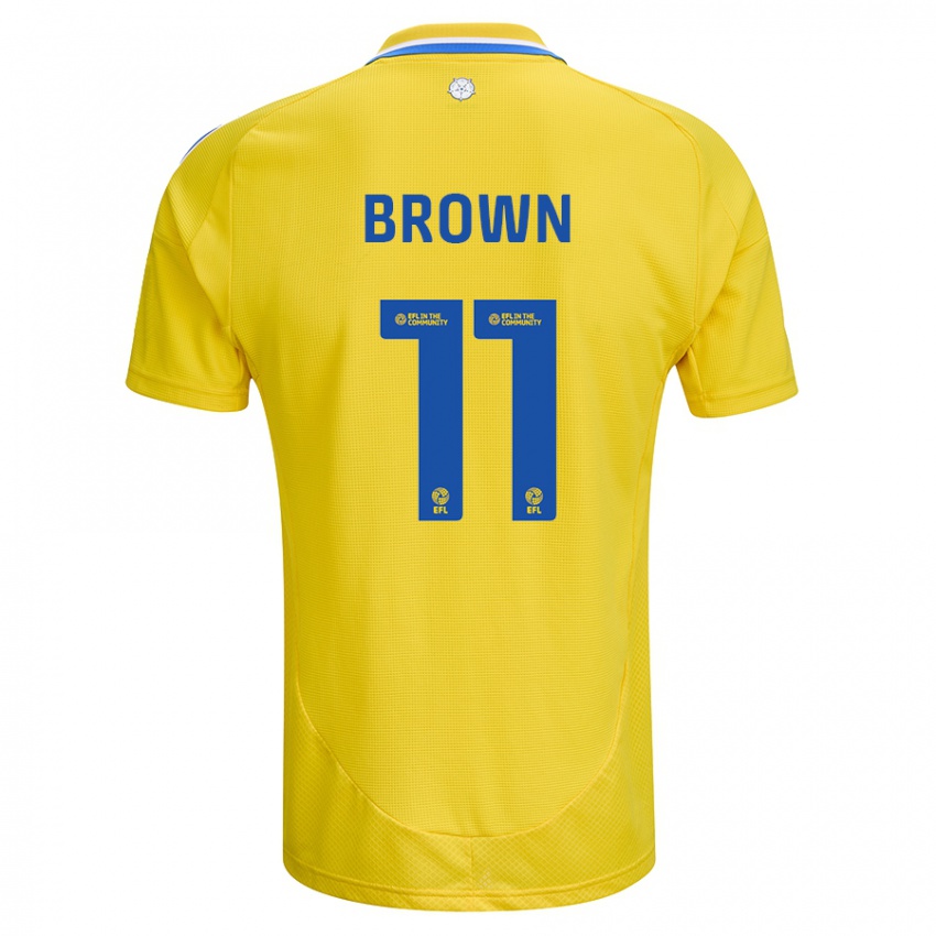 Niño Camiseta Abbie Brown #11 Amarillo Azul 2ª Equipación 2024/25 La Camisa Argentina