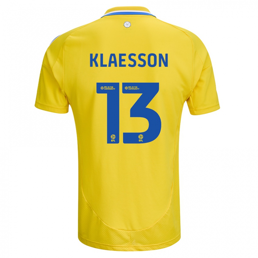 Niño Camiseta Kristoffer Klaesson #13 Amarillo Azul 2ª Equipación 2024/25 La Camisa Argentina