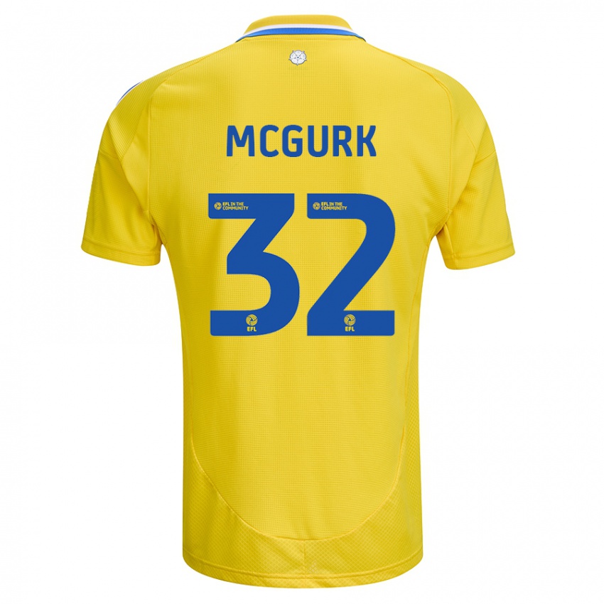 Niño Camiseta Sean Mcgurk #32 Amarillo Azul 2ª Equipación 2024/25 La Camisa Argentina