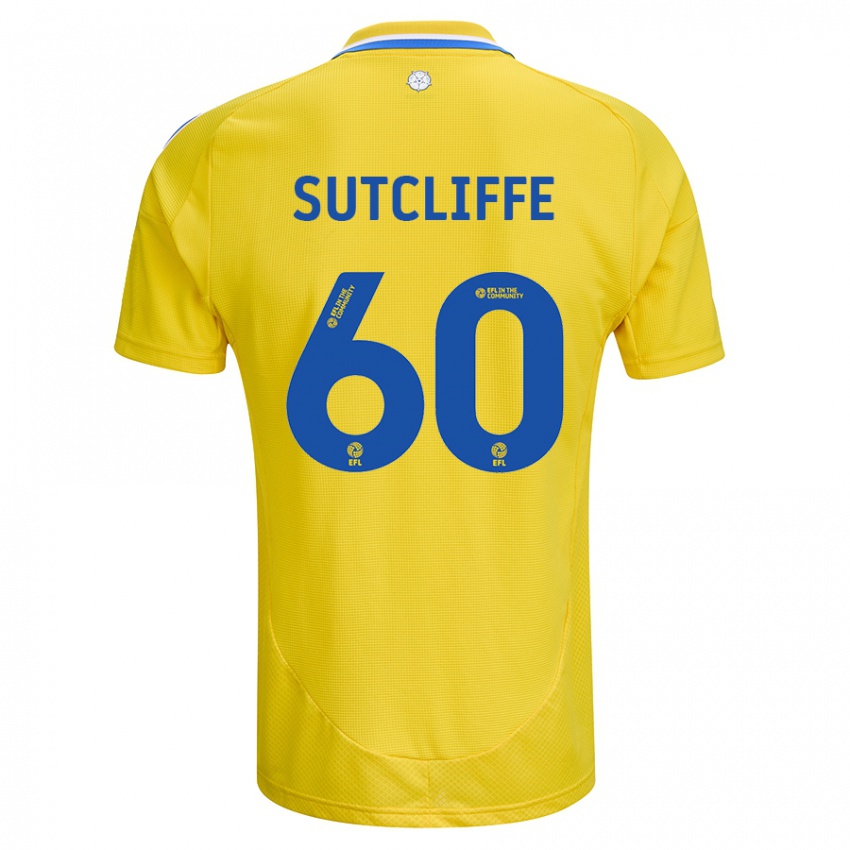 Niño Camiseta Harvey Sutcliffe #60 Amarillo Azul 2ª Equipación 2024/25 La Camisa Argentina