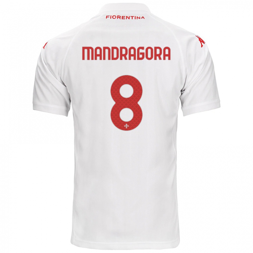 Niño Camiseta Rolando Mandragora #8 Blanco 2ª Equipación 2024/25 La Camisa Argentina