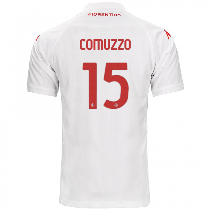 Niño Camiseta Pietro Comuzzo #15 Blanco 2ª Equipación 2024/25 La Camisa Argentina