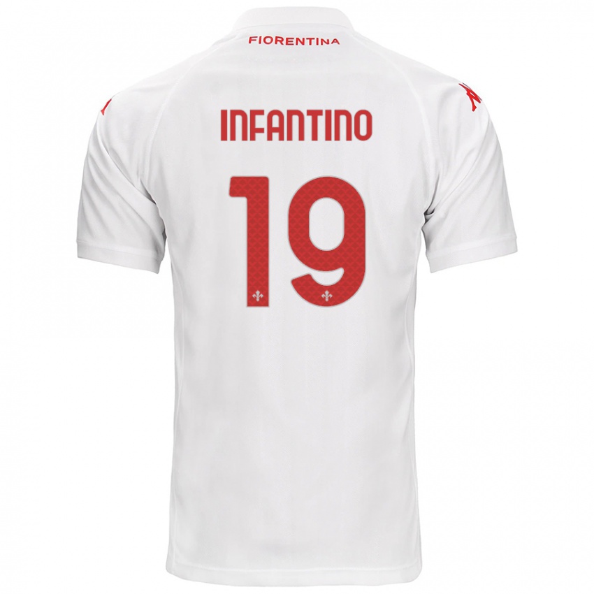 Niño Camiseta Gino Infantino #19 Blanco 2ª Equipación 2024/25 La Camisa Argentina