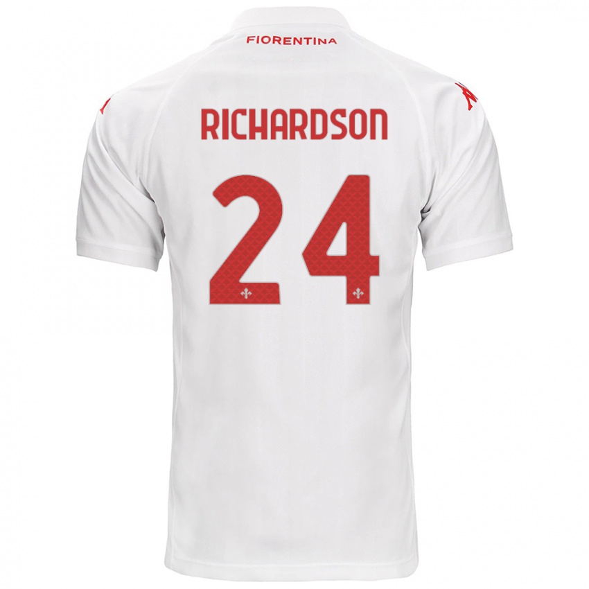 Niño Camiseta Amir Richardson #24 Blanco 2ª Equipación 2024/25 La Camisa Argentina