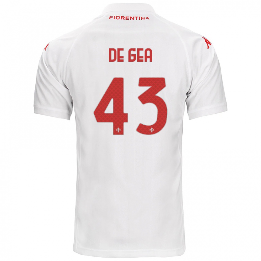 Niño Camiseta David De Gea #43 Blanco 2ª Equipación 2024/25 La Camisa Argentina