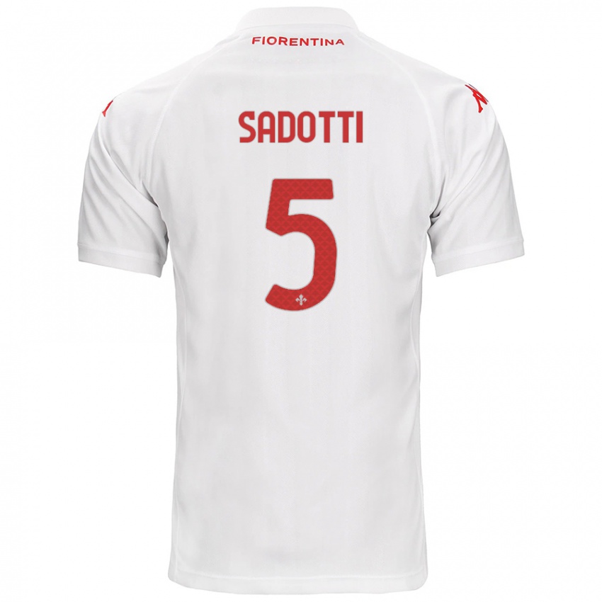 Niño Camiseta Edoardo Sadotti #5 Blanco 2ª Equipación 2024/25 La Camisa Argentina