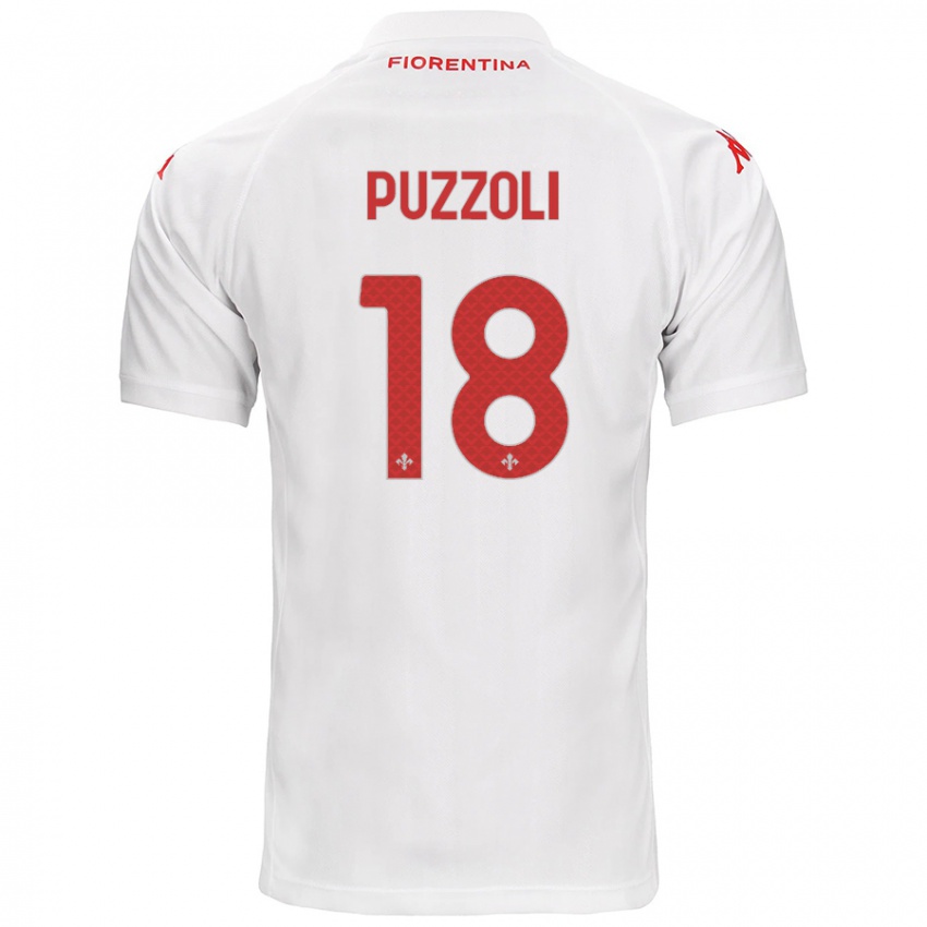 Niño Camiseta Giorgio Puzzoli #18 Blanco 2ª Equipación 2024/25 La Camisa Argentina