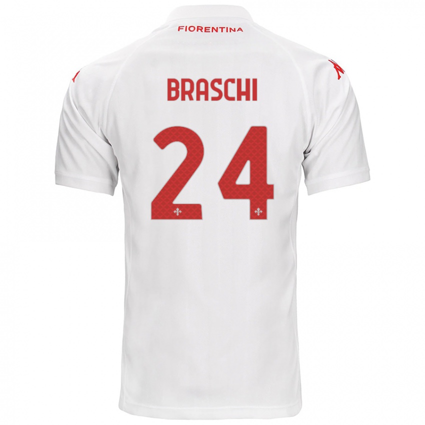 Niño Camiseta Riccardo Braschi #24 Blanco 2ª Equipación 2024/25 La Camisa Argentina