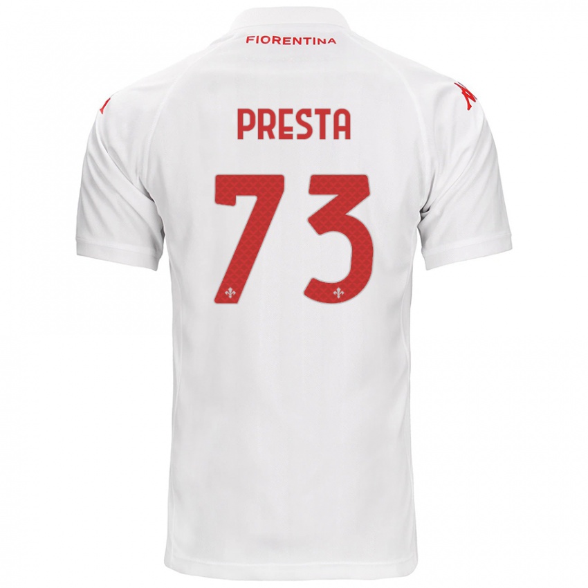 Niño Camiseta Francesco Presta #73 Blanco 2ª Equipación 2024/25 La Camisa Argentina