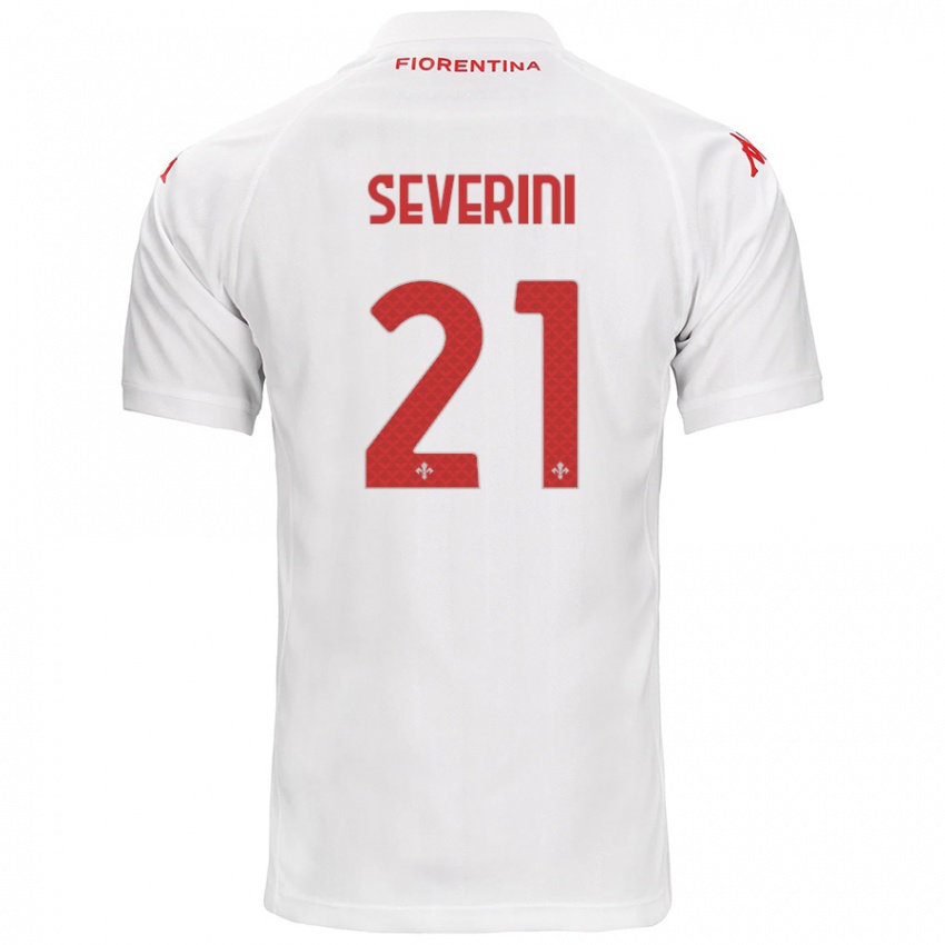 Niño Camiseta Emma Severini #21 Blanco 2ª Equipación 2024/25 La Camisa Argentina