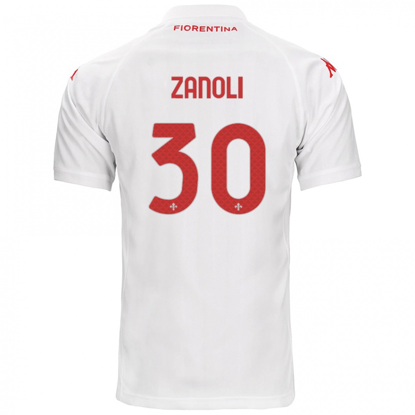 Niño Camiseta Martina Zanoli #30 Blanco 2ª Equipación 2024/25 La Camisa Argentina