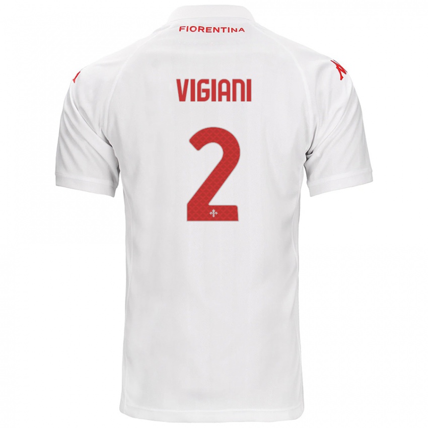 Niño Camiseta Lorenzo Vigiani #2 Blanco 2ª Equipación 2024/25 La Camisa Argentina