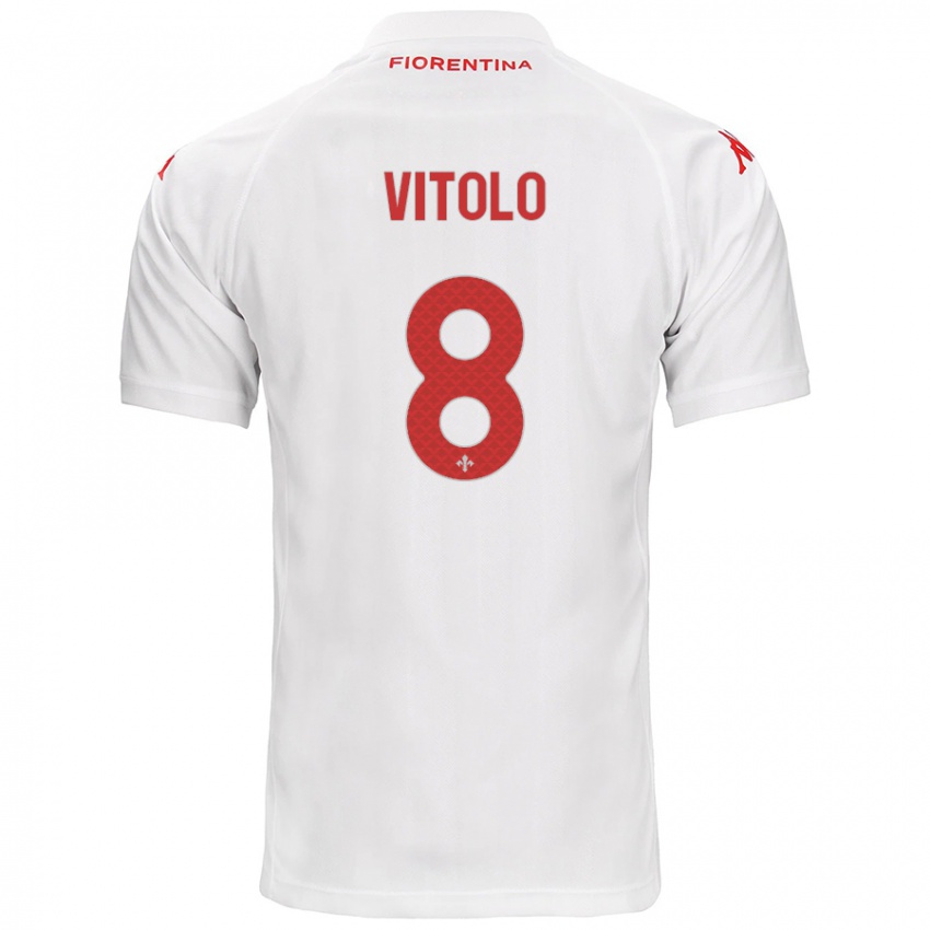 Niño Camiseta Federico Vitolo #8 Blanco 2ª Equipación 2024/25 La Camisa Argentina