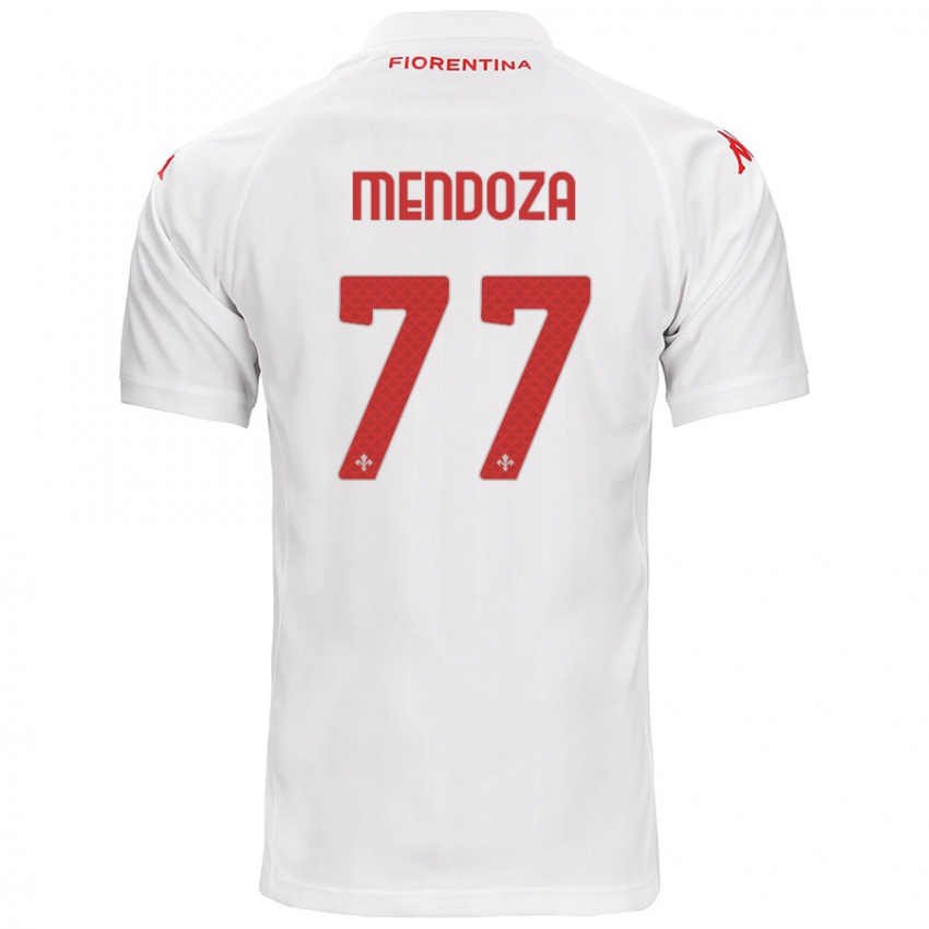 Niño Camiseta William Mendoza #77 Blanco 2ª Equipación 2024/25 La Camisa Argentina