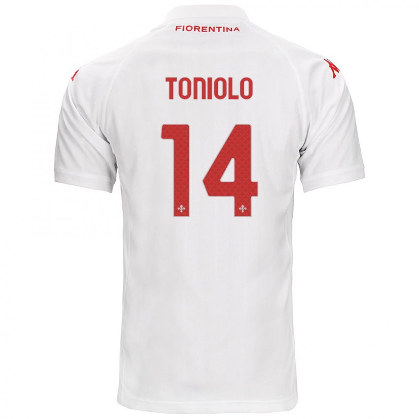 Niño Camiseta Martina Toniolo #14 Blanco 2ª Equipación 2024/25 La Camisa Argentina