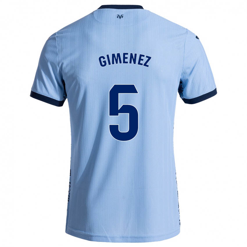 Niño Camiseta Yenifer Giménez #5 Azul Cielo 2ª Equipación 2024/25 La Camisa Argentina