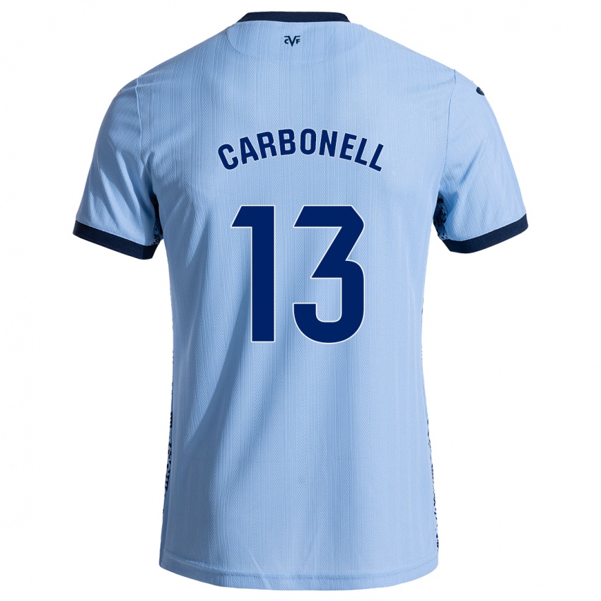 Niño Camiseta Carmen Carbonell #13 Azul Cielo 2ª Equipación 2024/25 La Camisa Argentina