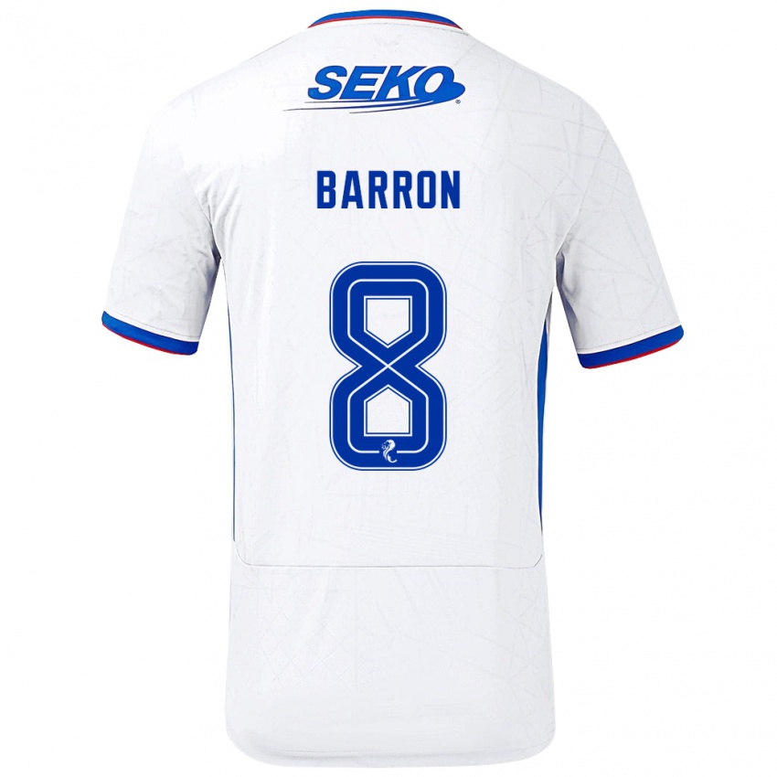 Niño Camiseta Connor Barron #8 Blanco Azul 2ª Equipación 2024/25 La Camisa Argentina