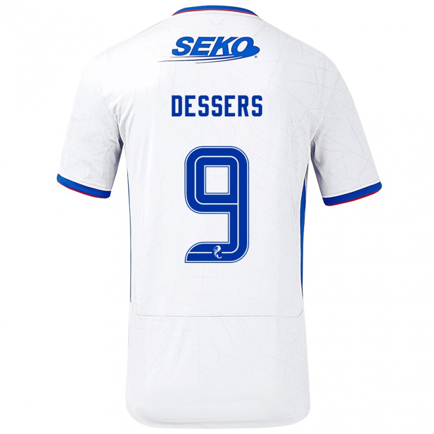 Niño Camiseta Cyriel Dessers #9 Blanco Azul 2ª Equipación 2024/25 La Camisa Argentina