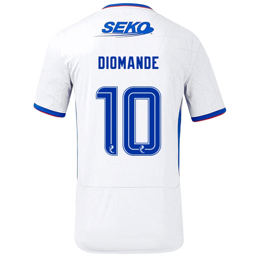 Niño Camiseta Mohamed Diomandé #10 Blanco Azul 2ª Equipación 2024/25 La Camisa Argentina