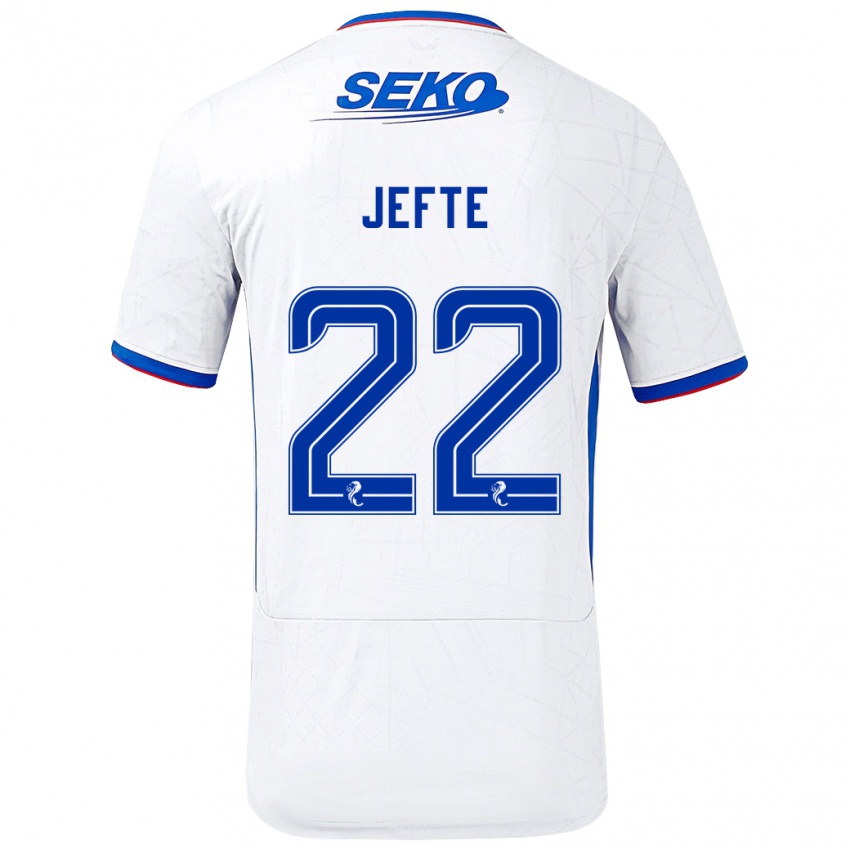 Niño Camiseta Jefté #22 Blanco Azul 2ª Equipación 2024/25 La Camisa Argentina