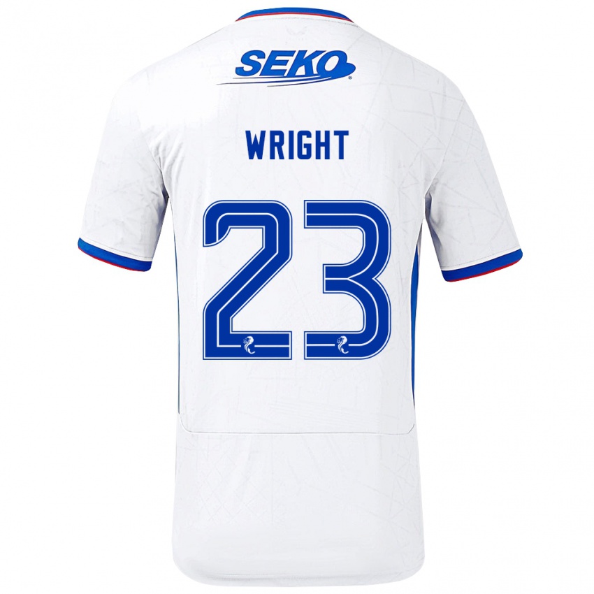 Niño Camiseta Scott Wright #23 Blanco Azul 2ª Equipación 2024/25 La Camisa Argentina