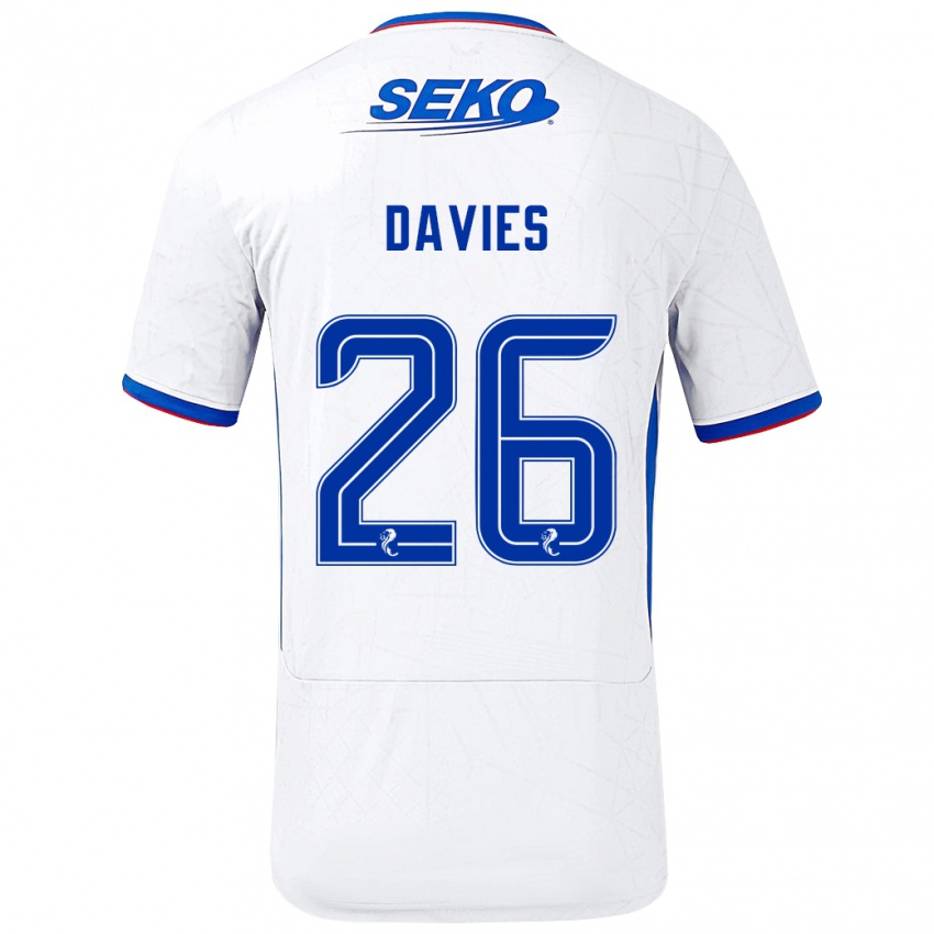 Niño Camiseta Ben Davies #26 Blanco Azul 2ª Equipación 2024/25 La Camisa Argentina