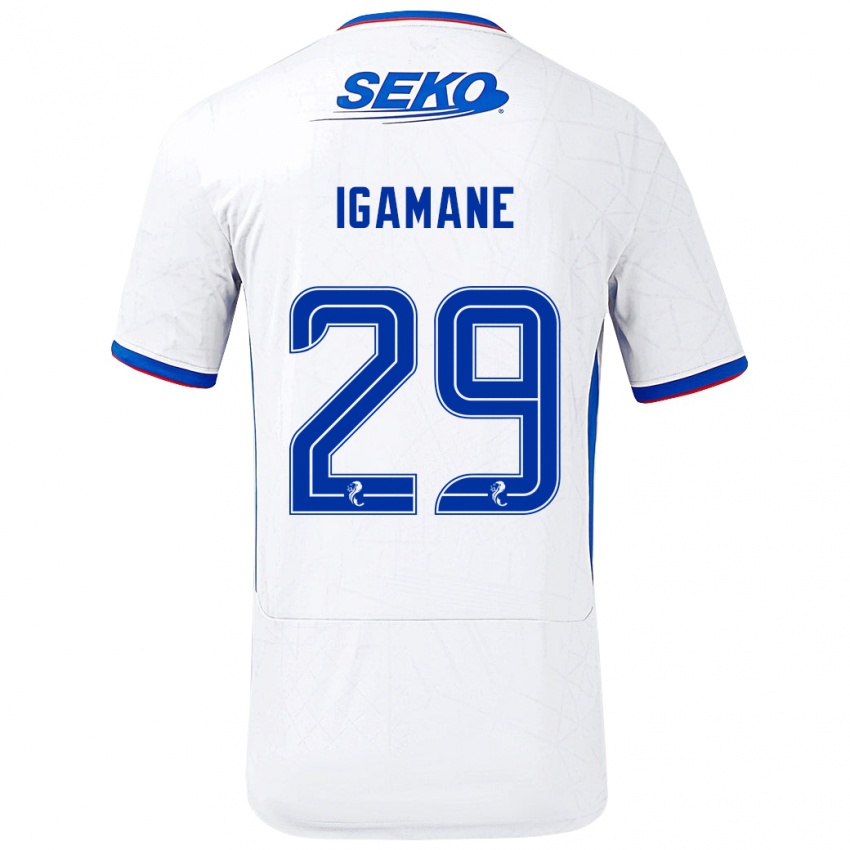 Niño Camiseta Hamza Igamane #29 Blanco Azul 2ª Equipación 2024/25 La Camisa Argentina