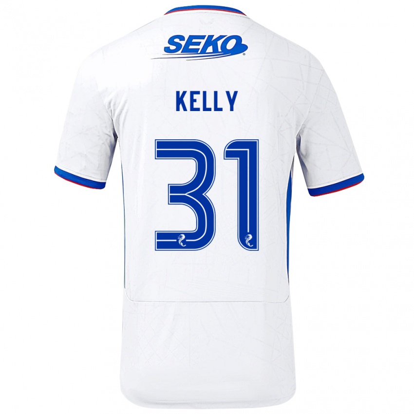 Niño Camiseta Liam Kelly #31 Blanco Azul 2ª Equipación 2024/25 La Camisa Argentina