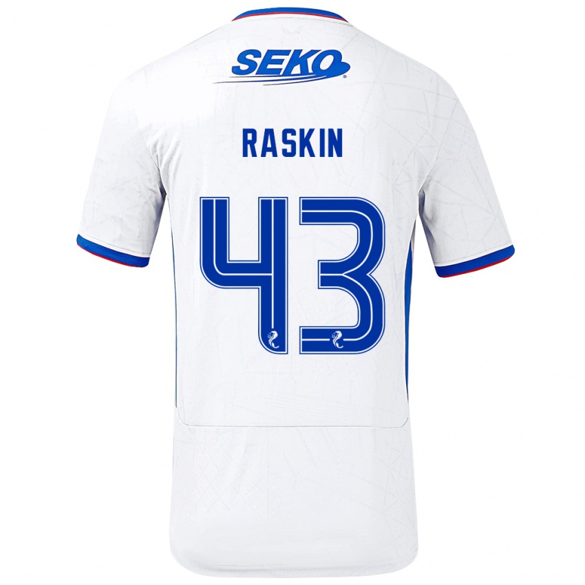 Niño Camiseta Nicolas Raskin #43 Blanco Azul 2ª Equipación 2024/25 La Camisa Argentina