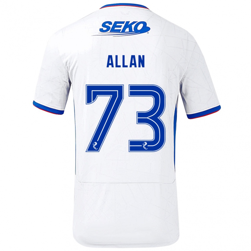 Niño Camiseta Connor Allan #73 Blanco Azul 2ª Equipación 2024/25 La Camisa Argentina