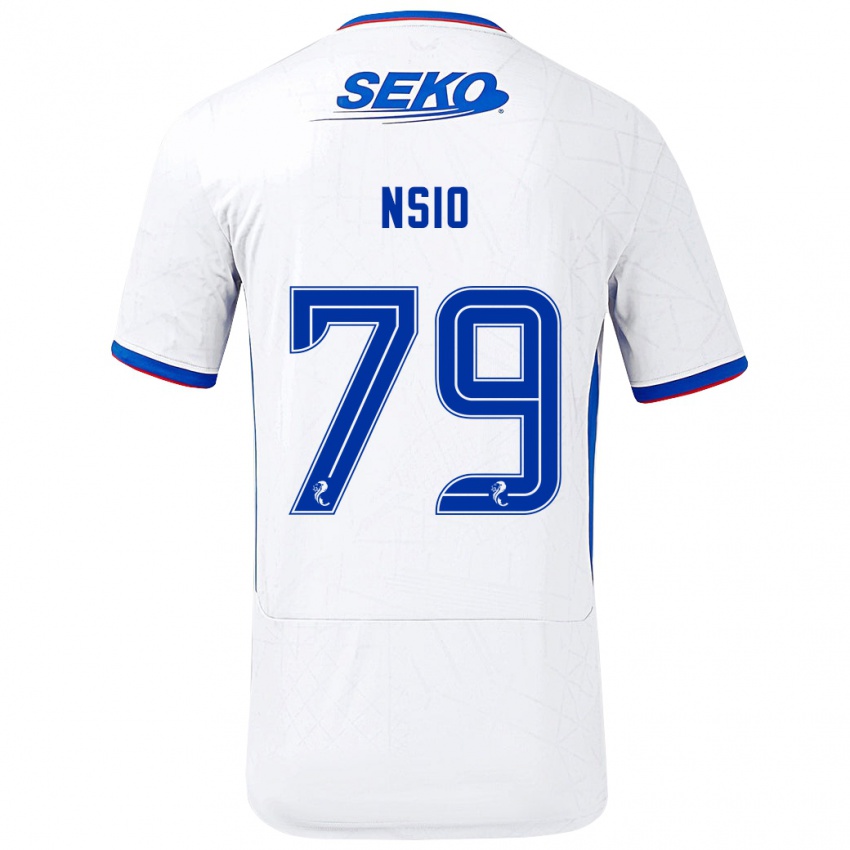 Niño Camiseta Paul Nsio #79 Blanco Azul 2ª Equipación 2024/25 La Camisa Argentina