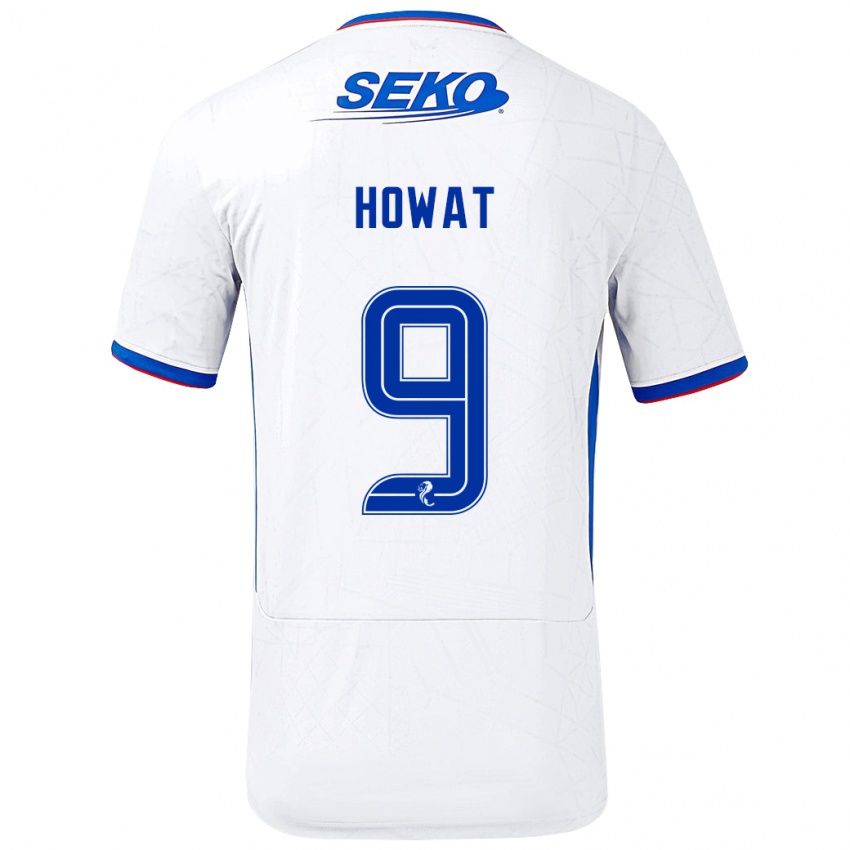 Niño Camiseta Kirsty Howat #9 Blanco Azul 2ª Equipación 2024/25 La Camisa Argentina