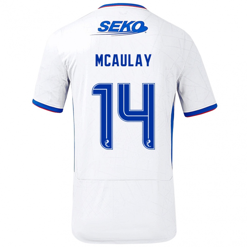 Niño Camiseta Mia Mcaulay #14 Blanco Azul 2ª Equipación 2024/25 La Camisa Argentina