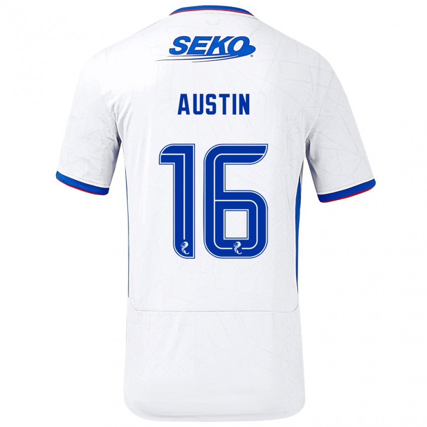 Niño Camiseta Eilidh Austin #16 Blanco Azul 2ª Equipación 2024/25 La Camisa Argentina