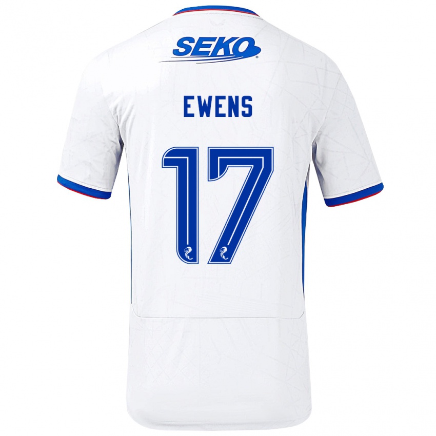 Niño Camiseta Sarah Ewens #17 Blanco Azul 2ª Equipación 2024/25 La Camisa Argentina