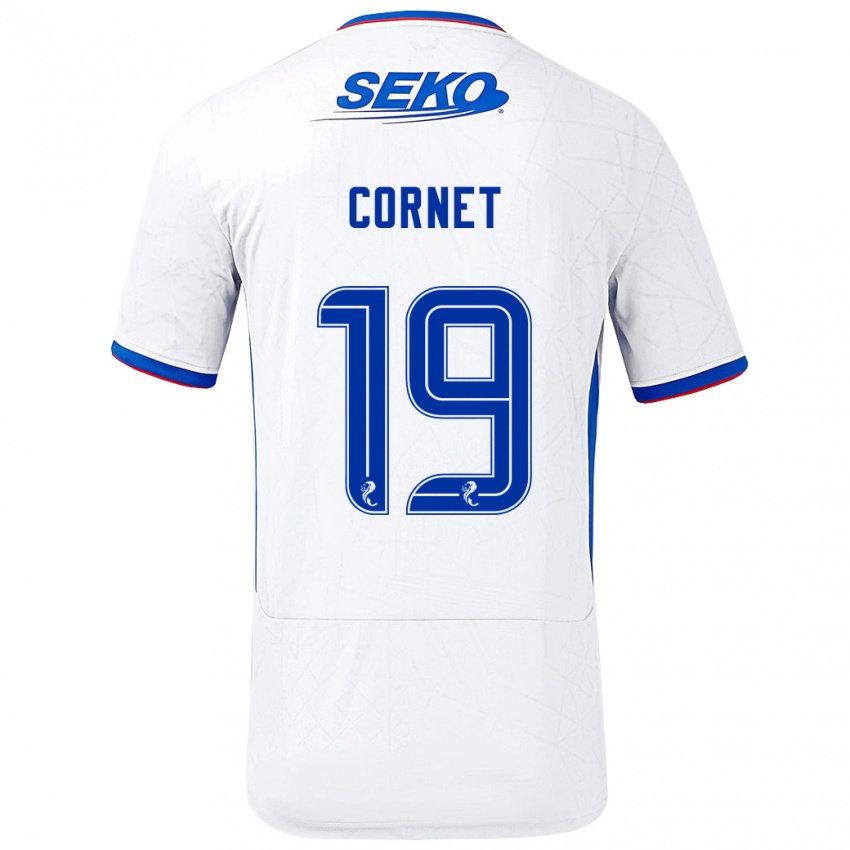 Niño Camiseta Chelsea Cornet #19 Blanco Azul 2ª Equipación 2024/25 La Camisa Argentina