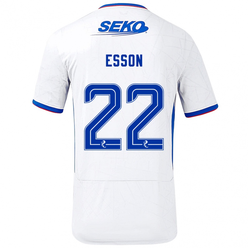 Niño Camiseta Victoria Esson #22 Blanco Azul 2ª Equipación 2024/25 La Camisa Argentina