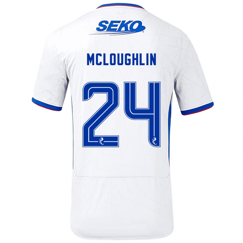 Niño Camiseta Olivia Mcloughlin #24 Blanco Azul 2ª Equipación 2024/25 La Camisa Argentina