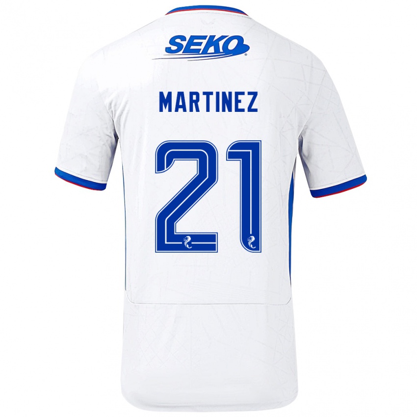 Niño Camiseta Lisa Martinez #21 Blanco Azul 2ª Equipación 2024/25 La Camisa Argentina