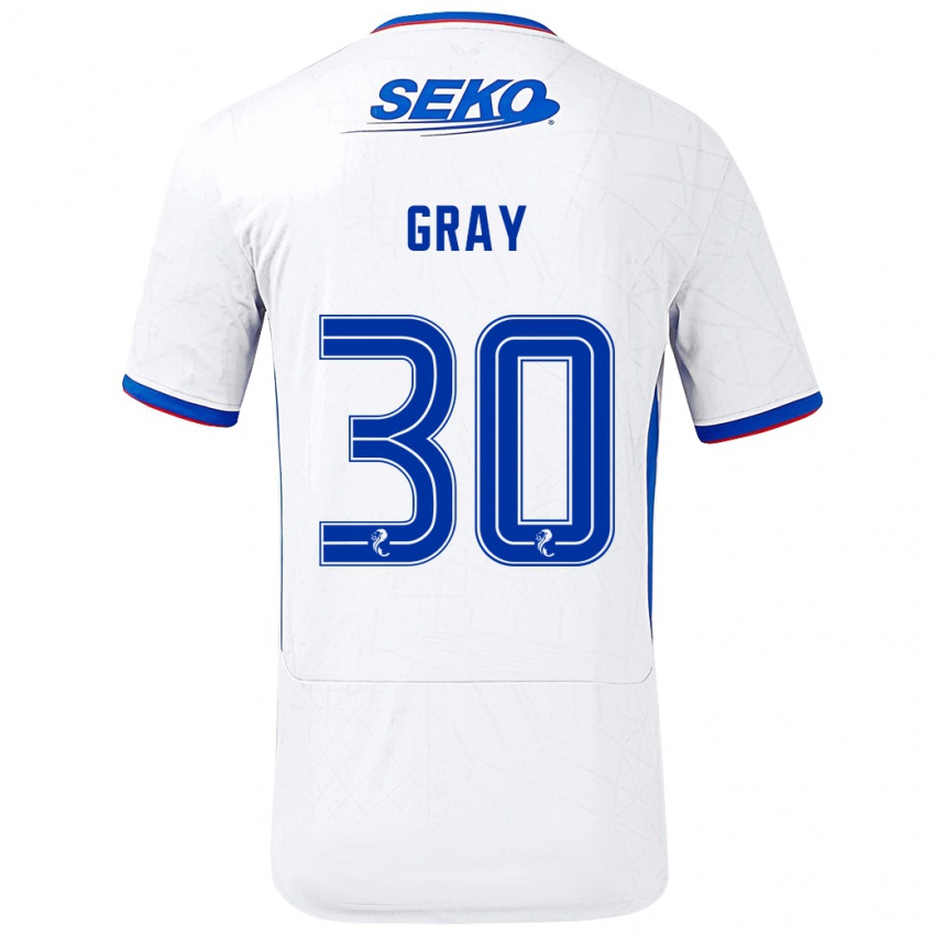 Niño Camiseta Georgia Gray #30 Blanco Azul 2ª Equipación 2024/25 La Camisa Argentina