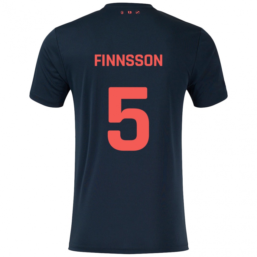 Niño Camiseta Kolbeinn Finnsson #5 Negro Rojo 2ª Equipación 2024/25 La Camisa Argentina