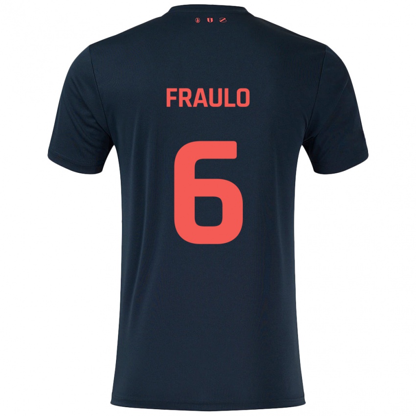 Niño Camiseta Oscar Fraulo #6 Negro Rojo 2ª Equipación 2024/25 La Camisa Argentina