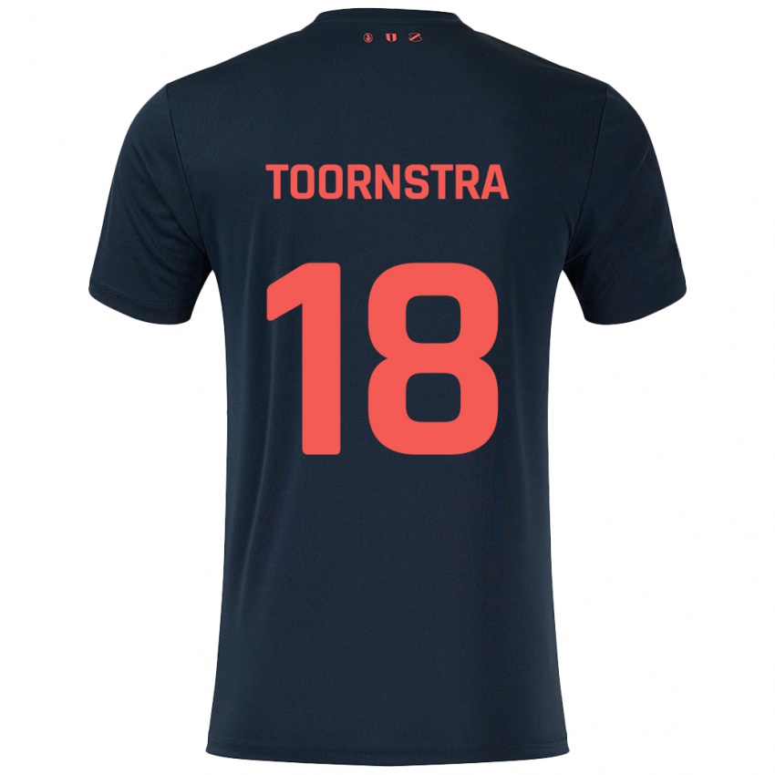 Niño Camiseta Jens Toornstra #18 Negro Rojo 2ª Equipación 2024/25 La Camisa Argentina