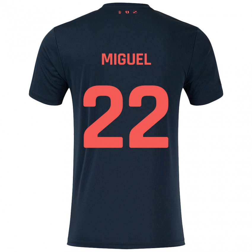 Niño Camiseta Miguel Rodríguez #22 Negro Rojo 2ª Equipación 2024/25 La Camisa Argentina