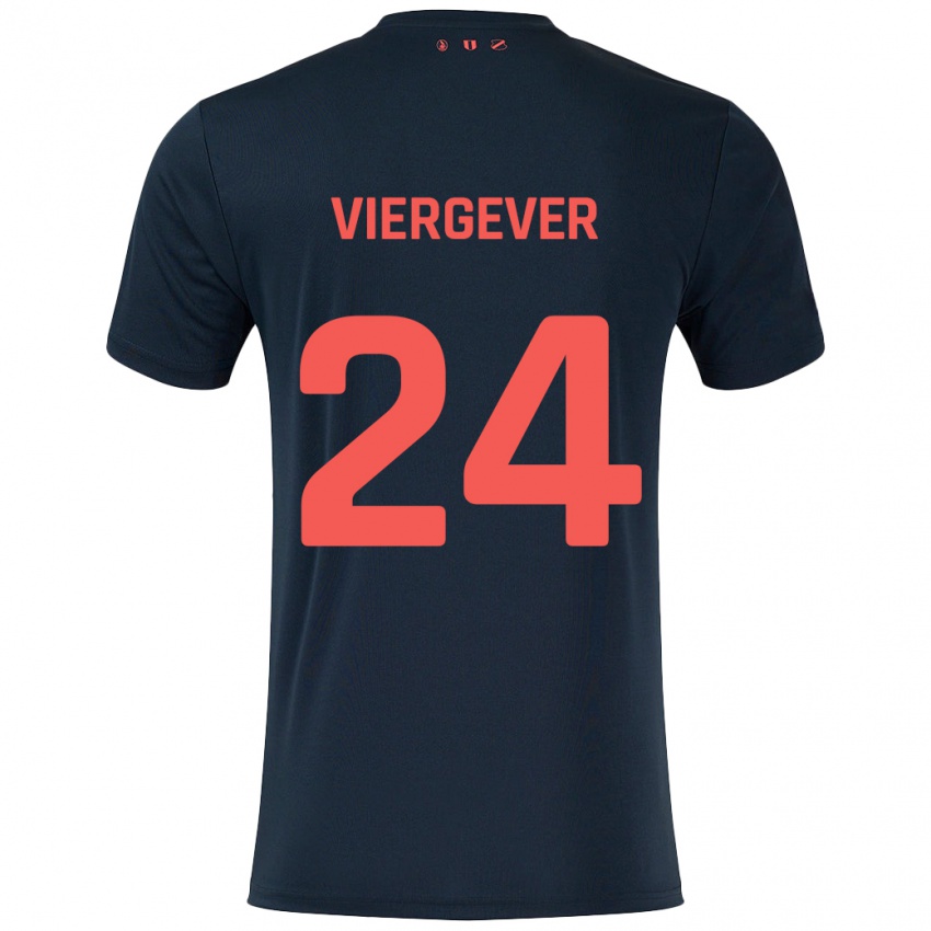 Niño Camiseta Nick Viergever #24 Negro Rojo 2ª Equipación 2024/25 La Camisa Argentina