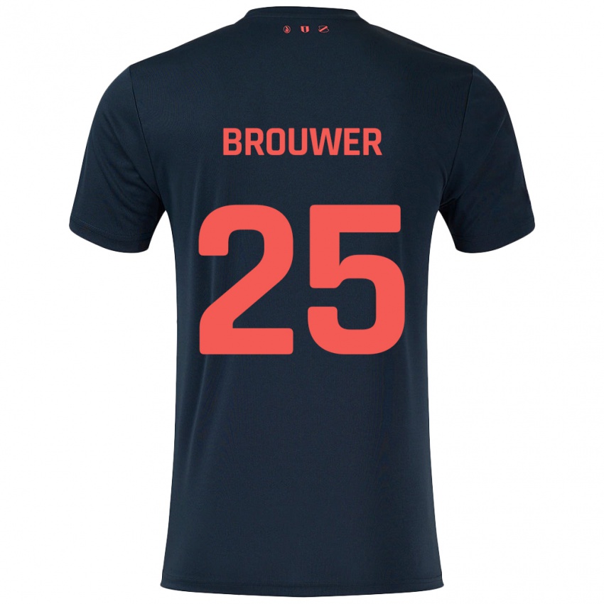 Niño Camiseta Michael Brouwer #25 Negro Rojo 2ª Equipación 2024/25 La Camisa Argentina